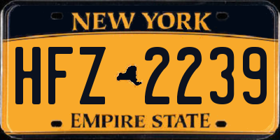 NY license plate HFZ2239