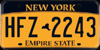 NY license plate HFZ2243