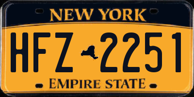 NY license plate HFZ2251