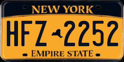 NY license plate HFZ2252