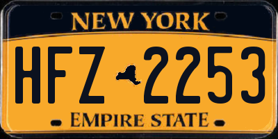 NY license plate HFZ2253