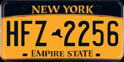 NY license plate HFZ2256