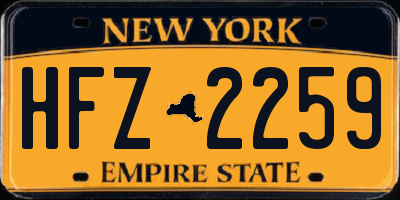 NY license plate HFZ2259