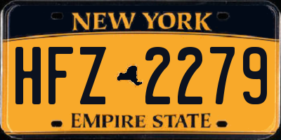 NY license plate HFZ2279