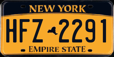 NY license plate HFZ2291