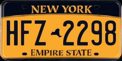NY license plate HFZ2298