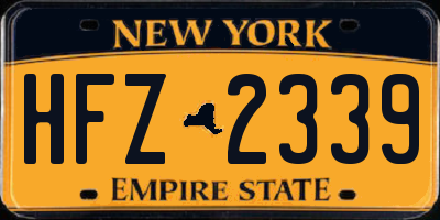 NY license plate HFZ2339