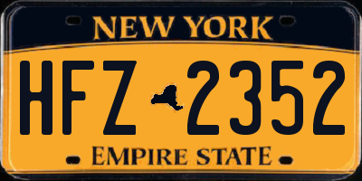 NY license plate HFZ2352