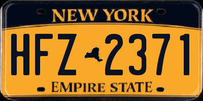 NY license plate HFZ2371