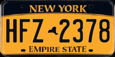 NY license plate HFZ2378