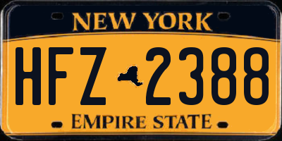 NY license plate HFZ2388