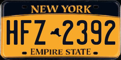NY license plate HFZ2392