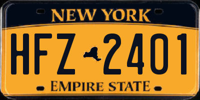 NY license plate HFZ2401