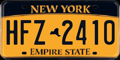 NY license plate HFZ2410