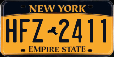 NY license plate HFZ2411