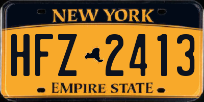 NY license plate HFZ2413