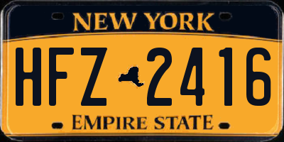 NY license plate HFZ2416