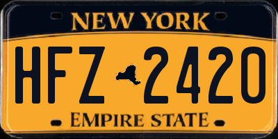 NY license plate HFZ2420