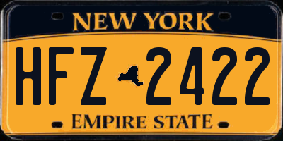 NY license plate HFZ2422
