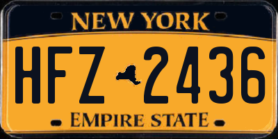 NY license plate HFZ2436