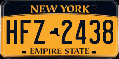 NY license plate HFZ2438