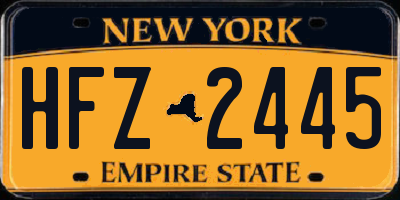NY license plate HFZ2445