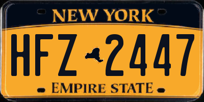 NY license plate HFZ2447