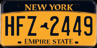 NY license plate HFZ2449
