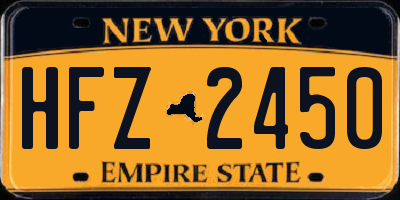 NY license plate HFZ2450
