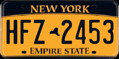 NY license plate HFZ2453