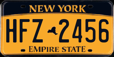 NY license plate HFZ2456