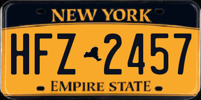 NY license plate HFZ2457