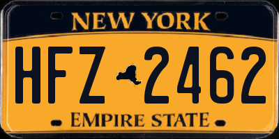 NY license plate HFZ2462