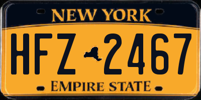 NY license plate HFZ2467