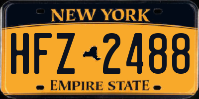NY license plate HFZ2488