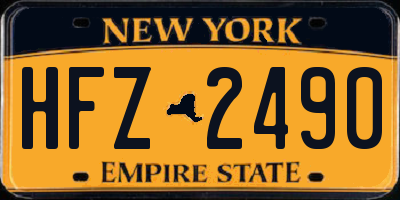 NY license plate HFZ2490