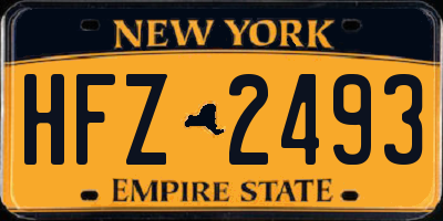 NY license plate HFZ2493