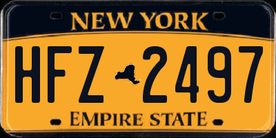 NY license plate HFZ2497
