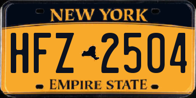 NY license plate HFZ2504