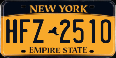 NY license plate HFZ2510