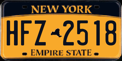 NY license plate HFZ2518