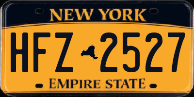 NY license plate HFZ2527