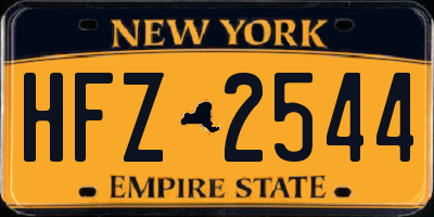 NY license plate HFZ2544