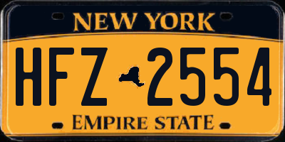 NY license plate HFZ2554