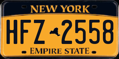 NY license plate HFZ2558