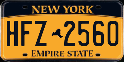 NY license plate HFZ2560