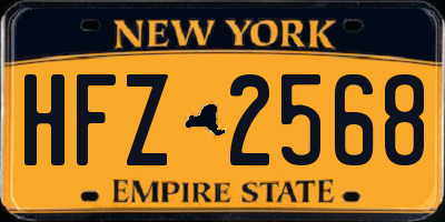 NY license plate HFZ2568