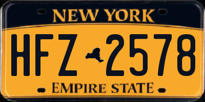 NY license plate HFZ2578