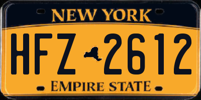 NY license plate HFZ2612