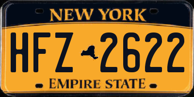 NY license plate HFZ2622